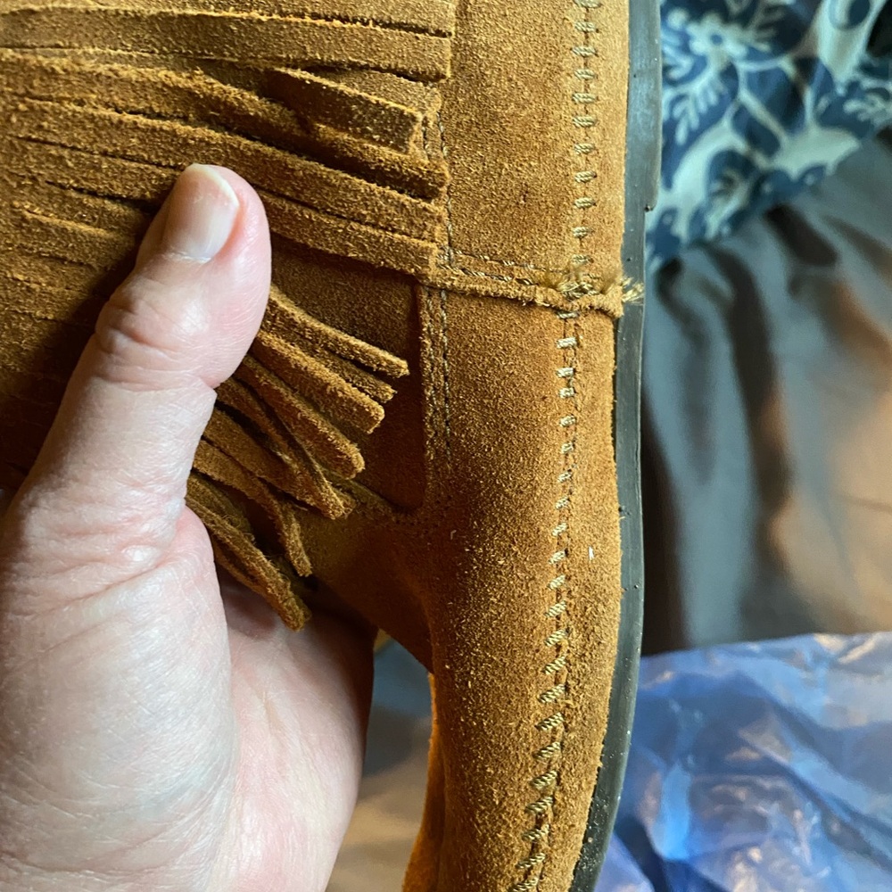 Minnetonka Three-Layer Fringe Calf Suede Boots - Picture 2 of 6